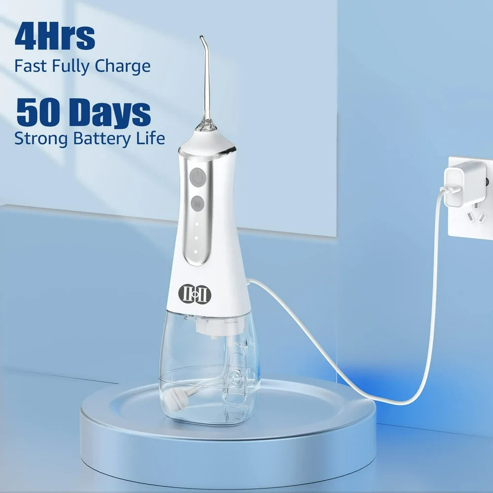 Professional title: "Advanced Cordless Water Flosser with Multiple Modes, 5 Jet Tips, Large Capacity, USB-C Rechargeable, and IPX7 Waterproof for Effective Home Dental Care"