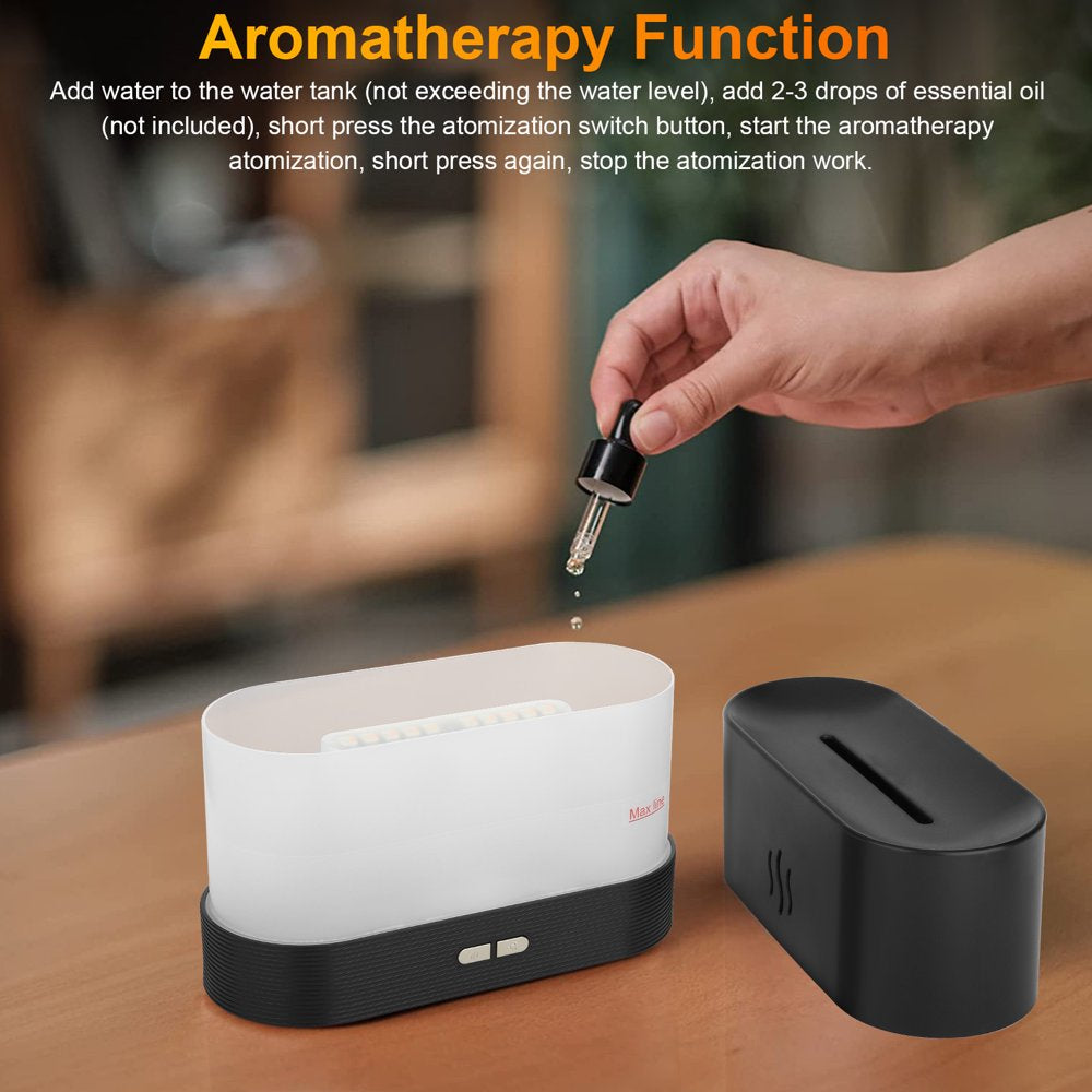 Professional title: "180ml Flame Air Humidifier Essential Oil Diffuser with 3D USB 7 Color Light Aroma Diffuser for Home, Office, Spa, and Gym"