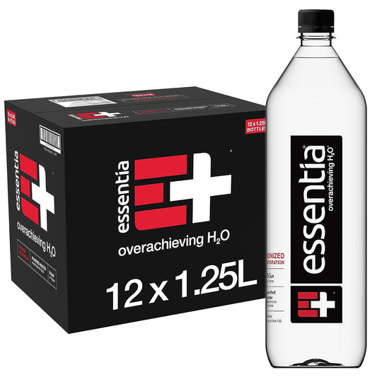 , 99.9% Pure, Infused with Electrolytes for a Smooth Taste, Ph 9.5 or Higher; Ionized Alkaline Water, Black, 42.3 Fl Oz (Pack of 12)