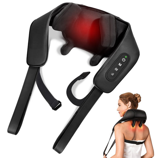 Professional title: "Cordless Shiatsu Neck Massager with Heat and 4D Deep Kneading Massage Nodes - Perfect Gift for Pain Relief and Wellness"