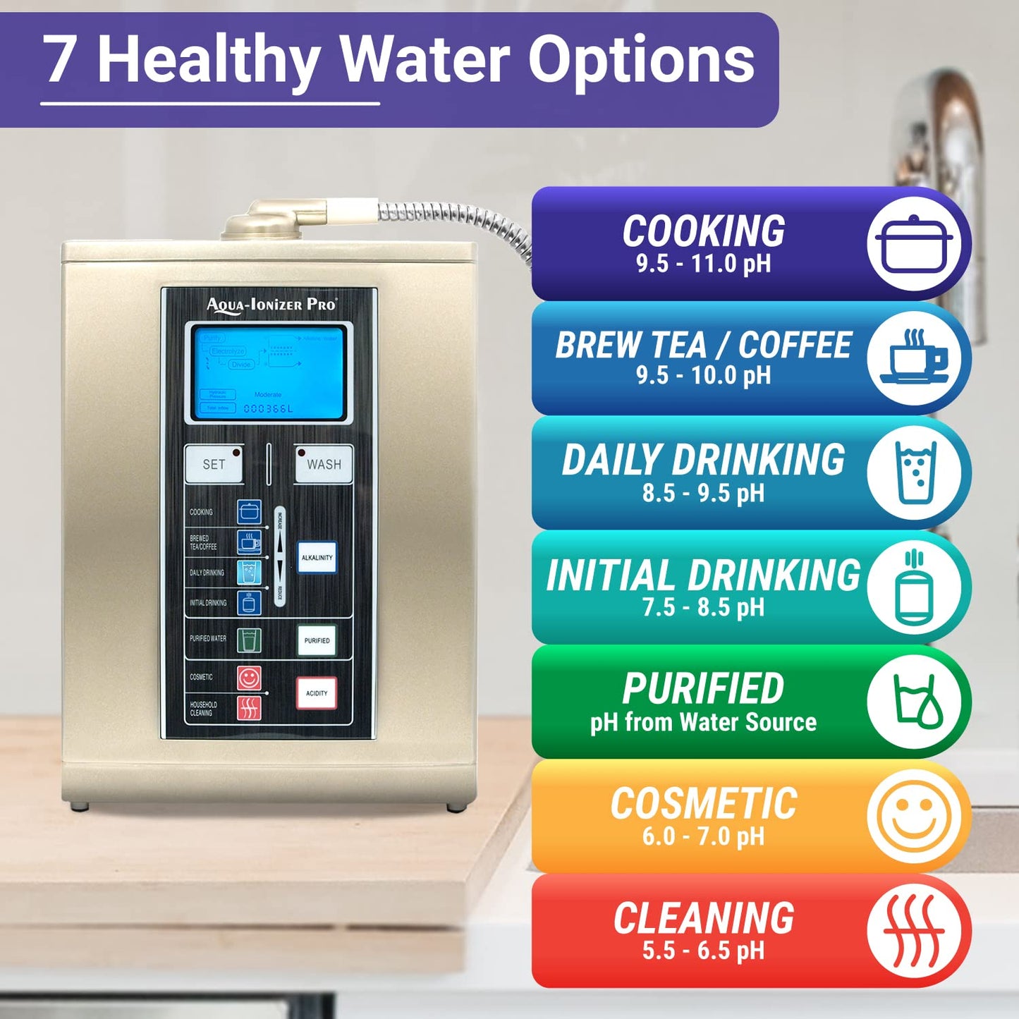 "Experience the Ultimate Hydration with the Aqua Ionizer Deluxe 7.5 - Alkaline Water Ionizer"